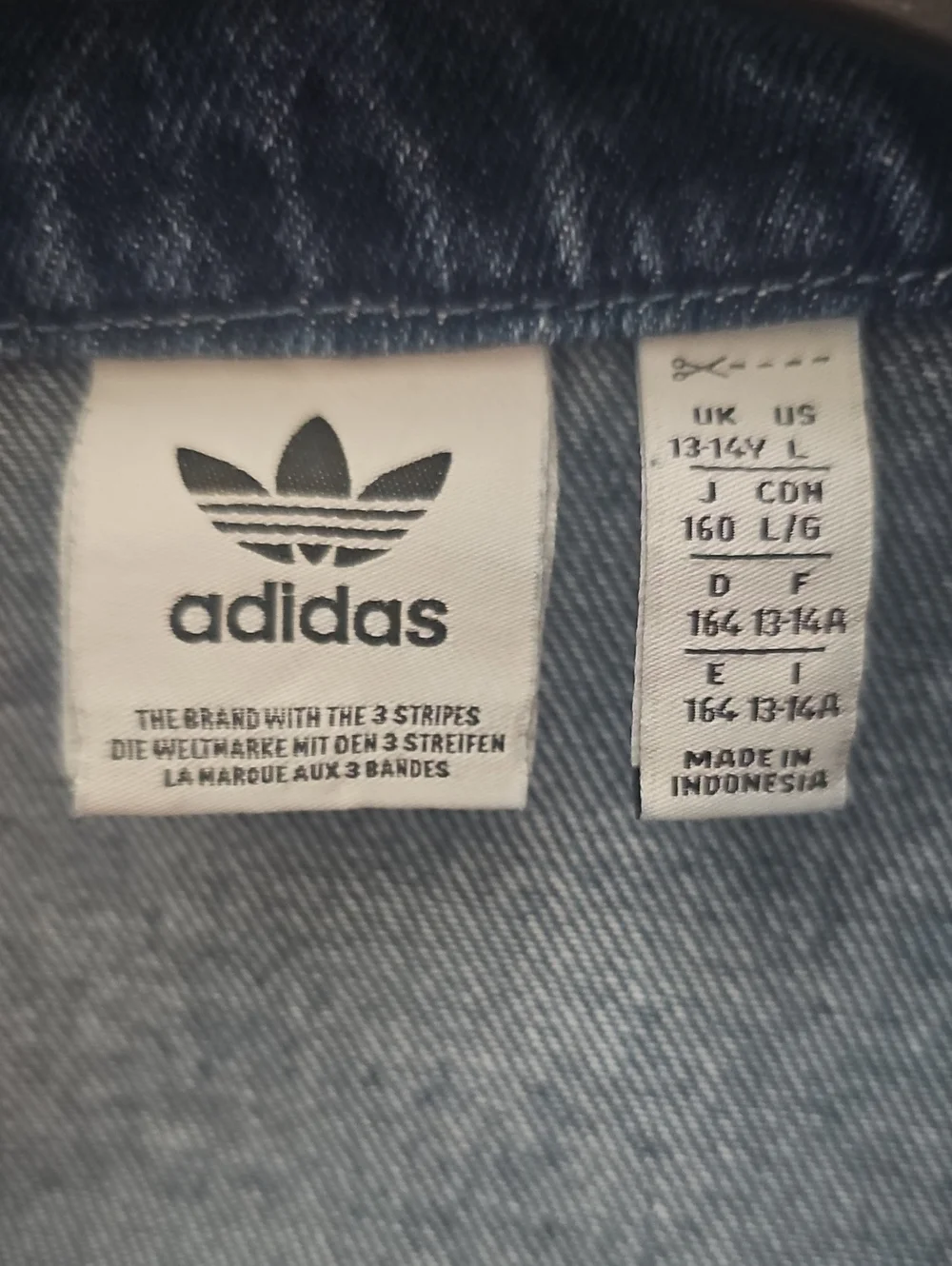 adidas Indigo Denim-Look Track Jacket and Pants Set